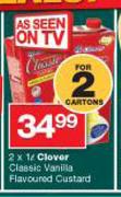 Clover Classic Vanilla Flavoured Custard-2X1ltr