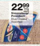 Simonsberg/President Blue Cheese-100g Each