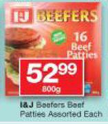 I&J Beefers Beef Patties-800g