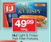 I&J Light & Crispy Fish Fillet Portions-500g