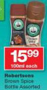 Robertsons Brown Spice Bottle Assorted-100ml Each