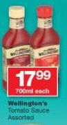 Wellington's Tomato Sauce Assorted-700ml Each