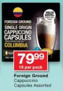 Foreign Ground Cappuccino Capsules Assorted-10 Per Pack