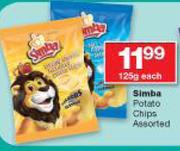 Simba Potato Chips Assorted-125g Each