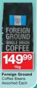 Foreign Ground Coffee Beans Assorted-1Kg