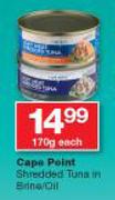 Cape Point Shredded Tuna In Brine/Oil-170g Each