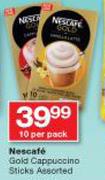 Nescafe Gold Cappuccino Sticks Assorted-10 Per Pack