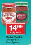 Redro/Peck's Anchoveite Fish Spread-125g Each