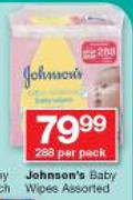 Johnson's Baby Wipes Assorted-288 Per Pack