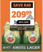 Amstel Lager Radler/Lager Beer NRB-330ml Per Case