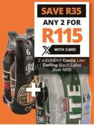 Castle Lite/Carling Black Label Beer NRB-For Any 2 x 6 x 340ml