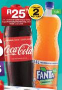 Coca-Cola Regular Less Sugar/Fanta/Sprite/Stoney Zero/Twist Cold Drink-Any 2X1.5L