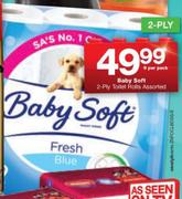 Baby Soft 2-Ply Toilet Rolls-9's Per Pack
