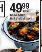 Cape Point Half Shell Mussels-400g
