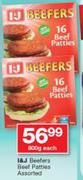I&J Beefers Beef Patties-800g Each