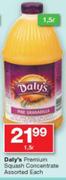 Daly's Premium Squash Concentrate-1.5L Each