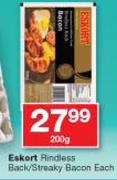 Eskort Rindless Back/Streaky Bacon-200g Each