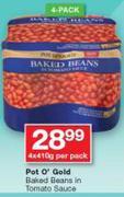 Pot O' Gold Baked Beans In Tomato Sauce-4X410g Per Pack