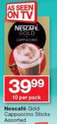 Nescafe Gold Cappuccino Sticks-10's Per Pack