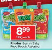 Rhodes Squish Baby Food Pouch Assorted-125g Each