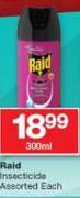 Raid Insecticides Assorted-300ml