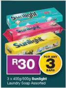 Sunlight Laundry Soap Assorted-Any 3 x 400/500g