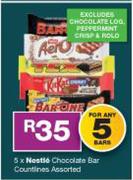 Nestle Chocolate Bar Assorted Excluding Chocolate Loo/Pepermint Crisp & Rolo-Any 5 Bars