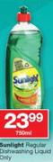 Sunlight Regular Dishwashing Liquid Only-750ml