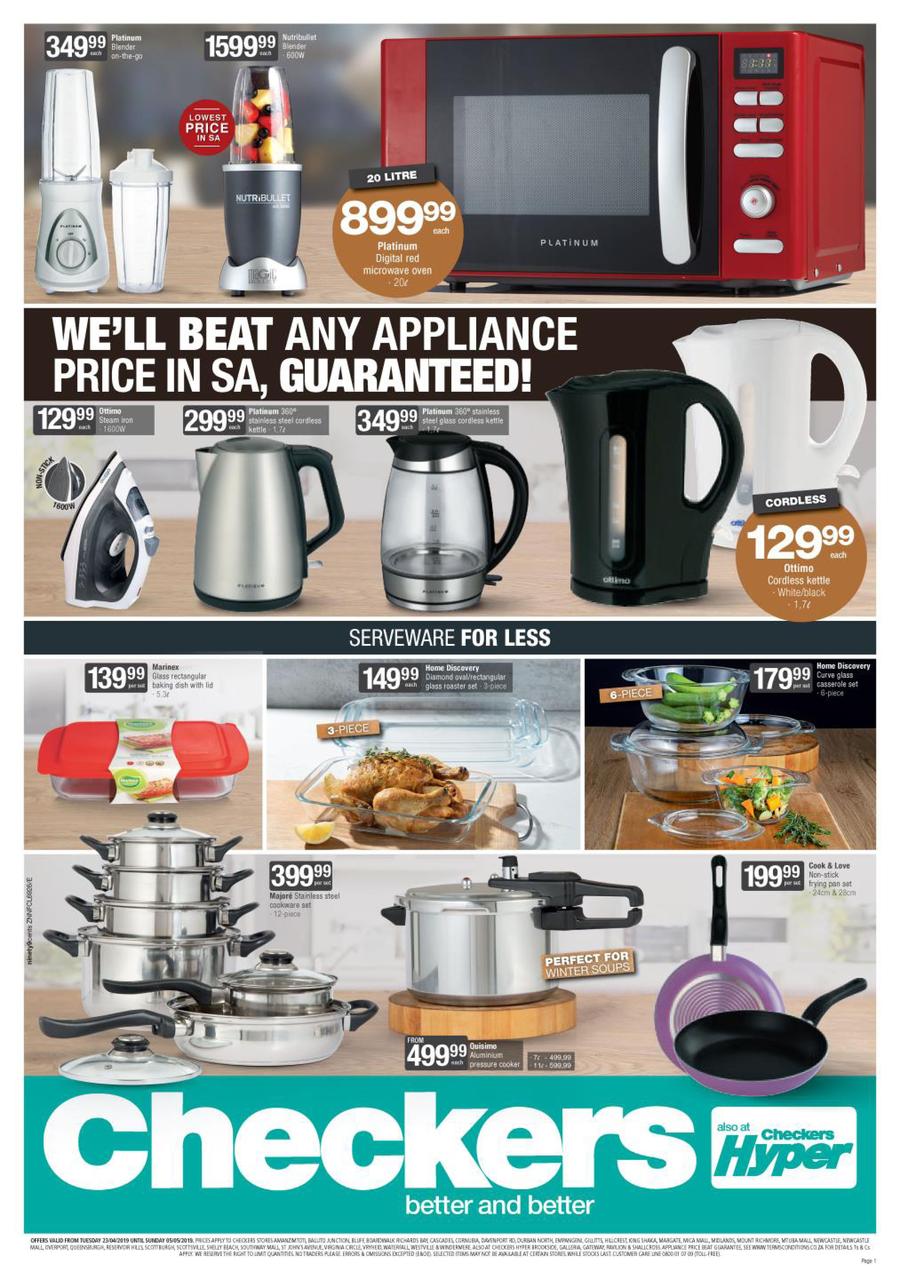 Checkers Kwazulu Natal Small Appliances Specials 23 Apr - 