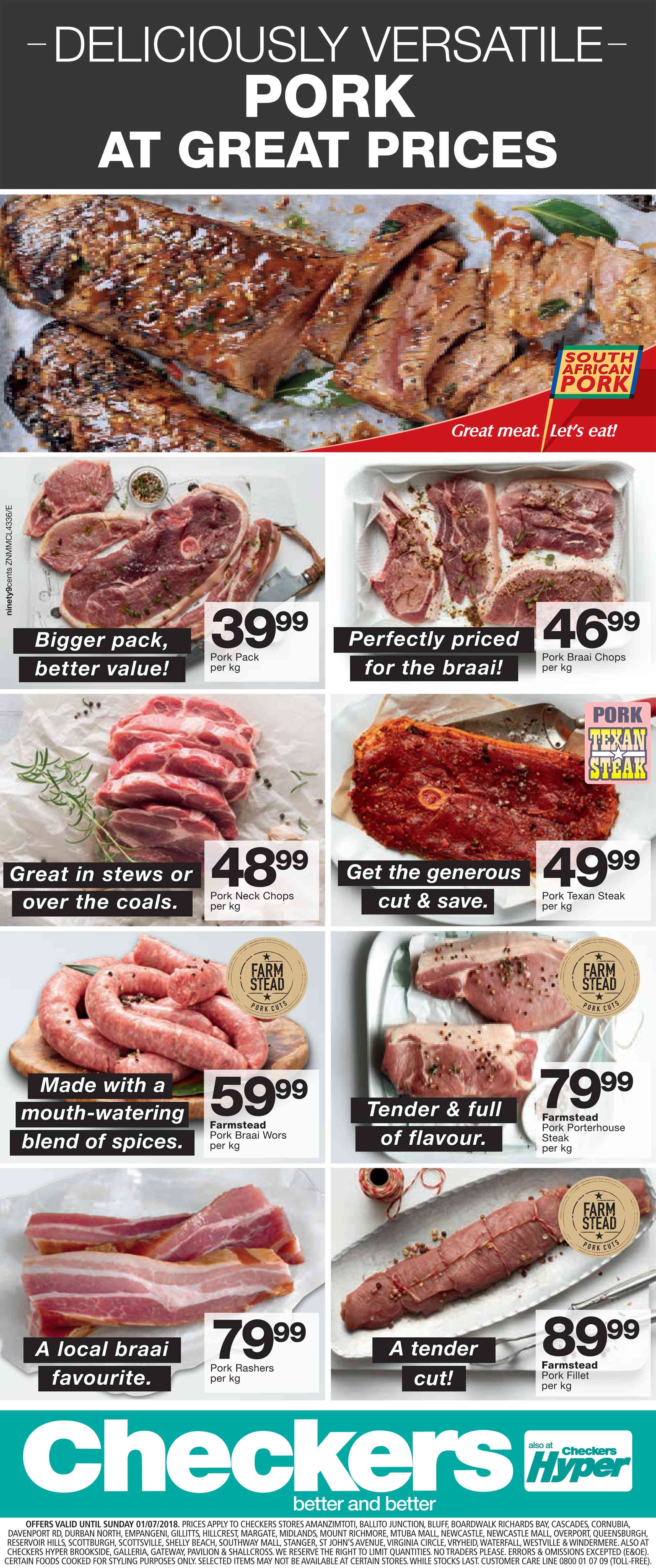 Checkers KZN Pork At Great Prices 25 Jun 01 Jul 2018 Www guzzle 