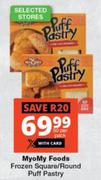 My O My Foods Frozen Square/Round Puff Pastry-50 Per Pack