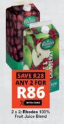 Rhodes 100% Fruit Juice Blend-For 2 x 2L