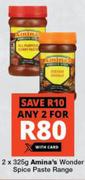 Amina's Wonder Spice Pasta Range-2 x 325g