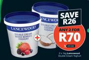 Lancewood Double Cream Yoghurt-2 x 1Kg