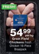 Grain Field Fresh Chicken 16 Piece Braaipack-Per Kg