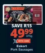 Eskort Pork Sausages-375g