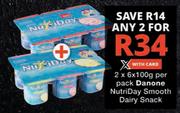 Danone Nutriday Smooth Dairy Snack-2 x 6 100g Per Pack