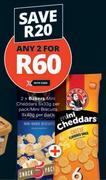 Bakers Mini Cheddars 6 x 33g Per Pack/Mini Biscuits 5 x 40g-For Any 2 