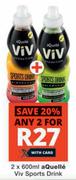 Aquelle Viv Sports Drink-For Any 2 x 600ml
