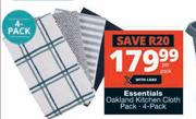 Essentails Oakland Kitchen Cloth 4 Pack-Per Pack
