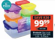 Prolock Clip Lock Container Set With Lids 6 Piece-Per Set