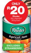 Rhodes Jam Assorted(Exclude Strawberry)-900g Each