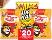 Simba Cheese Twirls 2x110g And Simba Nik Naks 150g Assorted-For All 3