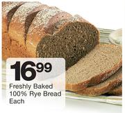 Freshly Baked 100% Rye Bread-Each
