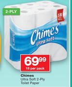 Chimes Ultra Soft 2 Ply Toilet Paper-18 Per Pack