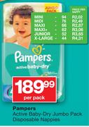 Pampers Active Baby-Dry Extra Large Disposable Nappies(44 Pack)-Per Nappy