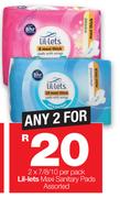 Lil-Lets Maxi Sanitary Pads Assorted-2 x 7/8/10 Per Pack
