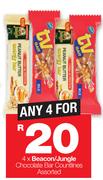 Beacon/Jungle Chocolate Bar Countlines Assorted-For 4