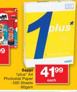 Sappi 1 Plus A4 Photostat Paper 500 Sheets 80 Gsm-Each