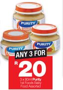 Purity 1st Foods Baby Food Assorted-3 x 80ml
